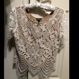 EXPRESS lace crop top floral